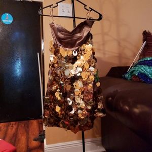 Sequin gold dress